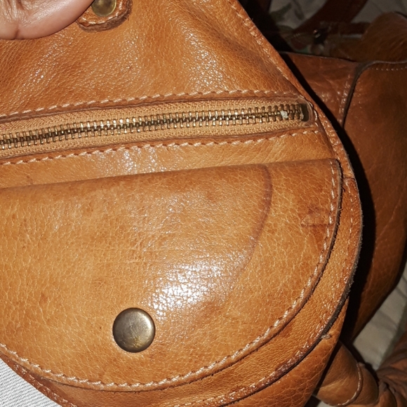 Leather purse, needs repairs, light brown - Picture 9 of 12